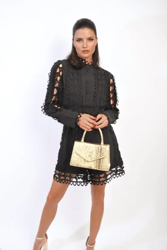 High Neck Button Front Lace Playsuit sold by Beagle Boutique