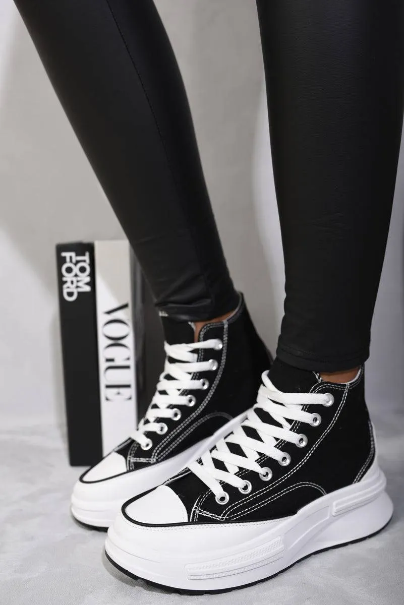High Top Platform Lace Up Chunky Trainers sold by Beagle Boutique product image thumbnail 5