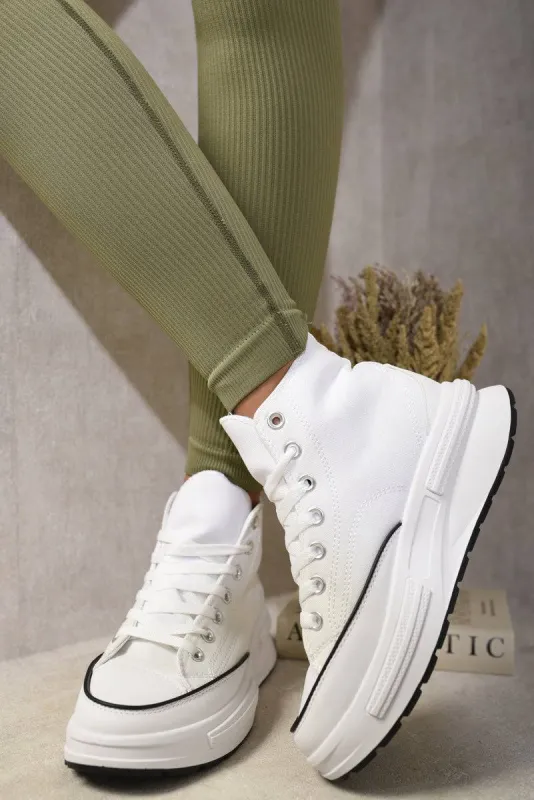 High Top Platform Lace Up Chunky Trainers sold by Beagle Boutique