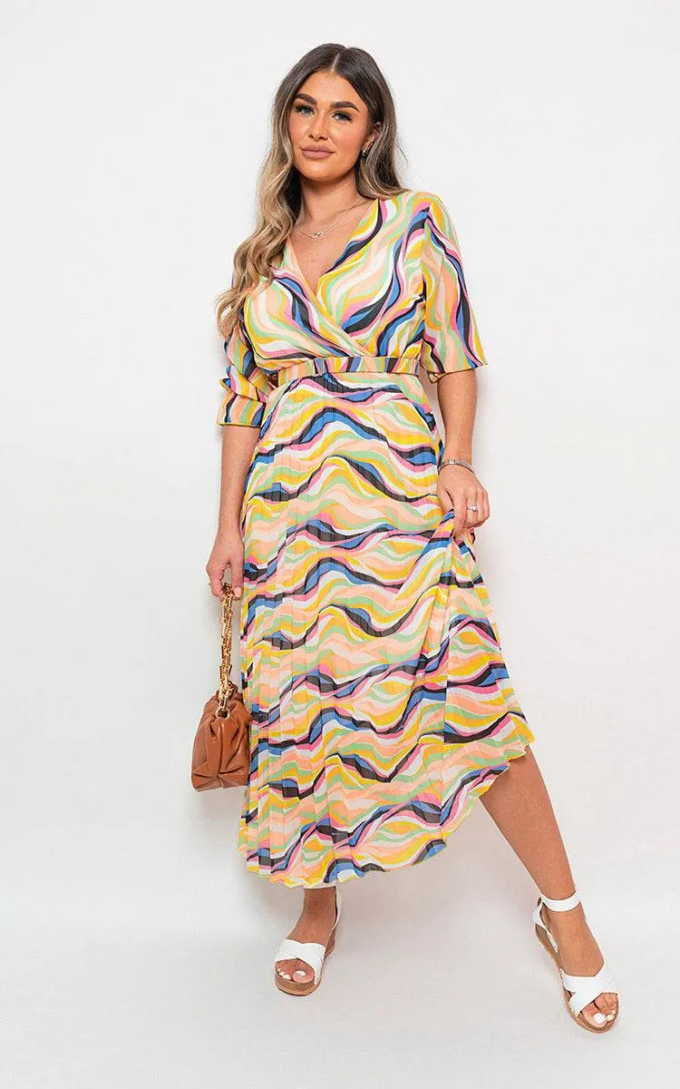 Long Sleeve Printed Maxi Dress with Belt Detail sold by Beagle Boutique product image thumbnail 5