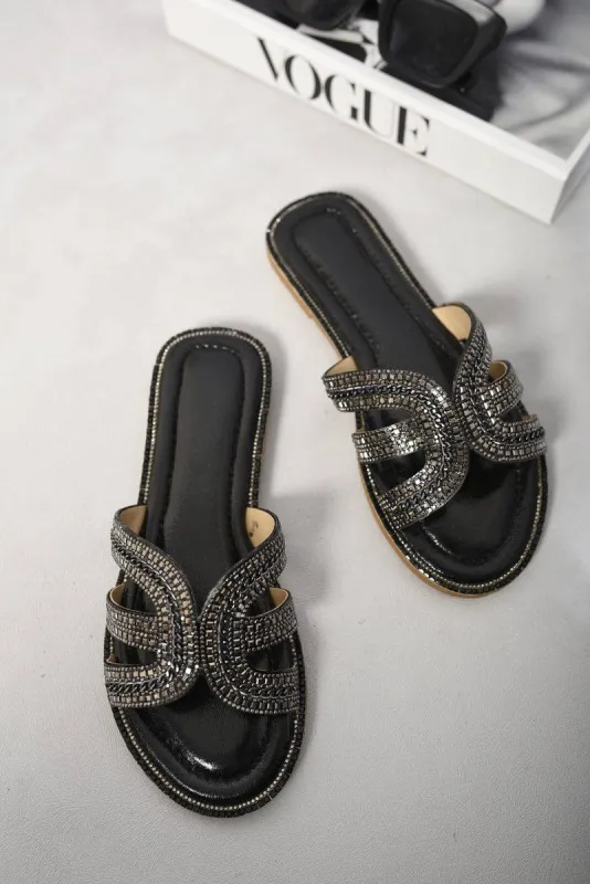 Embellished Open Toe Flat Sandals sold by Beagle Boutique