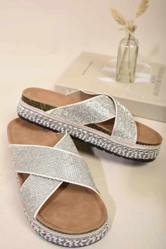 Platform Diamante Sandals sold by Beagle Boutique