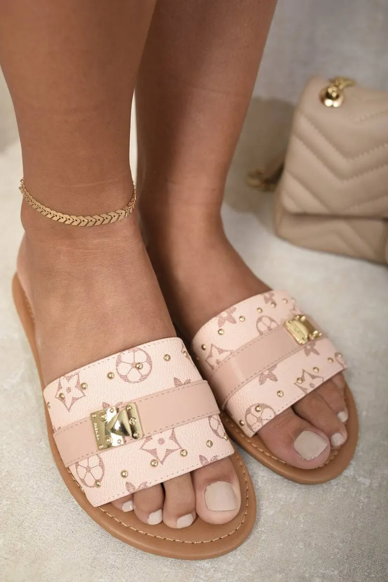 Open Toe Printed Flat Sandals sold by Beagle Boutique product image thumbnail 3