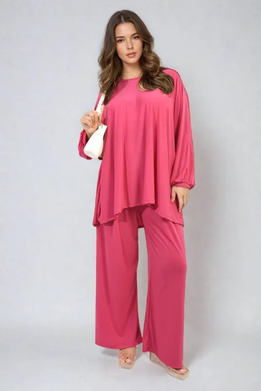 Oversized Long Sleeve Top and Wide Leg Co-ord Set sold by Beagle Boutique