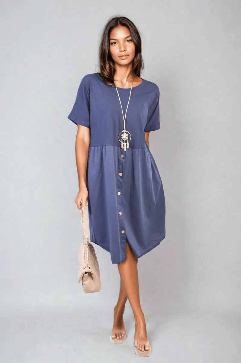 Short Sleeve Button Front Midi Dress sold by Beagle Boutique product image thumbnail 4
