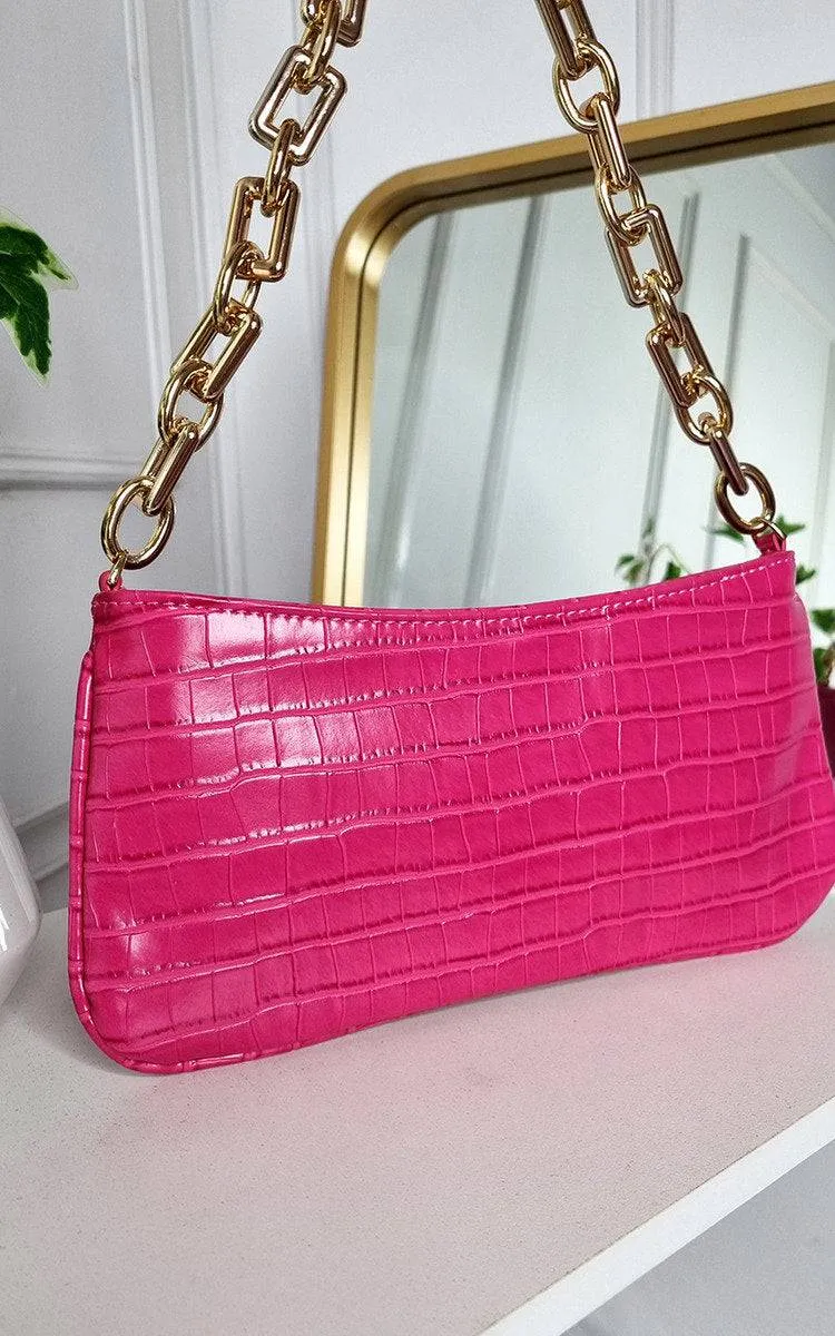 Faux Leather Chain Detail Handbag sold by Beagle Boutique product image thumbnail 2