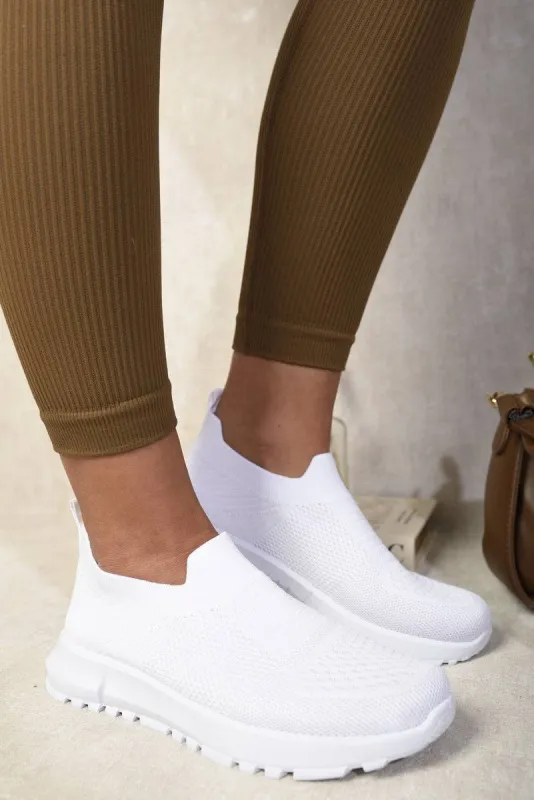 Knit Slip-On Zip Trainers made by Moda
