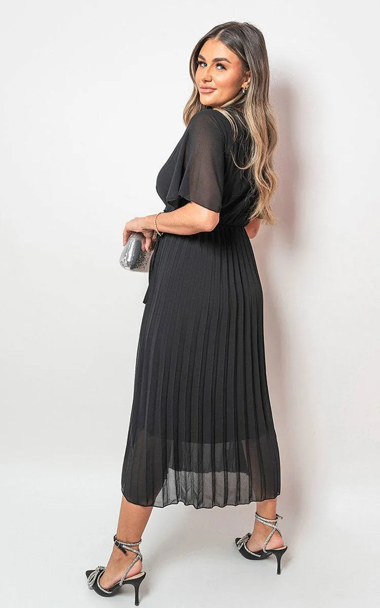 Pleated Wrap Front Maxi Dress sold by Beagle Boutique product image thumbnail 3