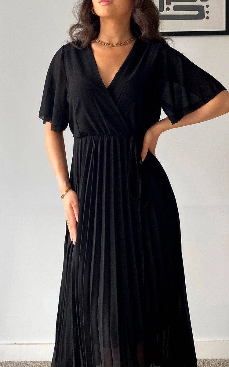 Pleated Wrap Front Maxi Dress sold by Beagle Boutique product image thumbnail 5