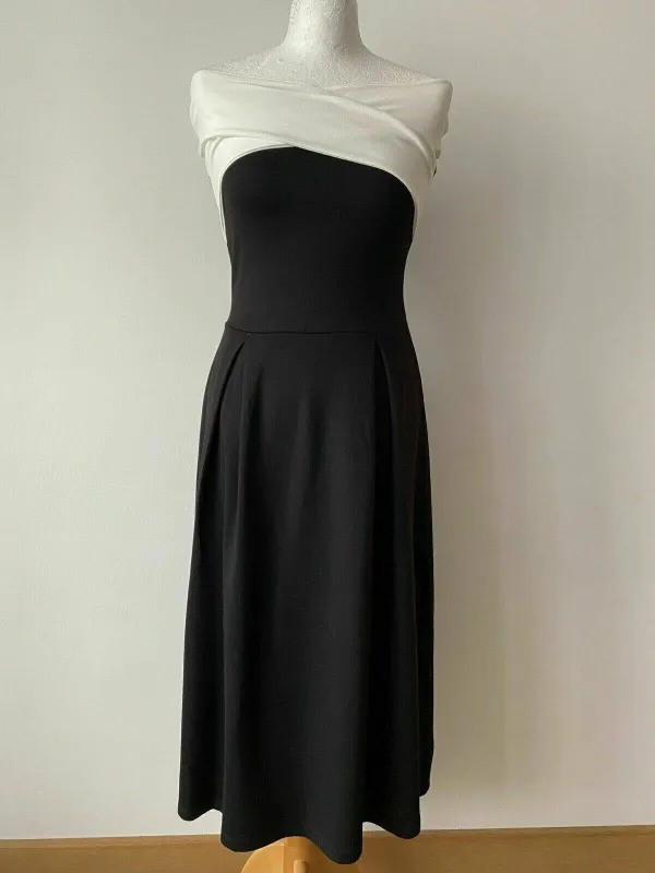 Anna Field Black Midi Fit & Flare Dress Size 8 Off Shoulder sold by Beagle Boutique
