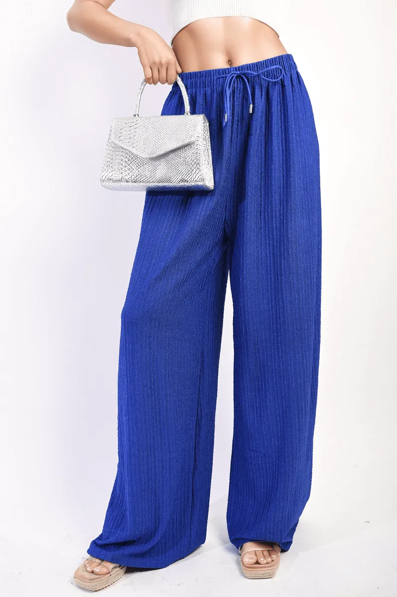 Textured Wide Leg Drawstring Trousers sold by Beagle Boutique