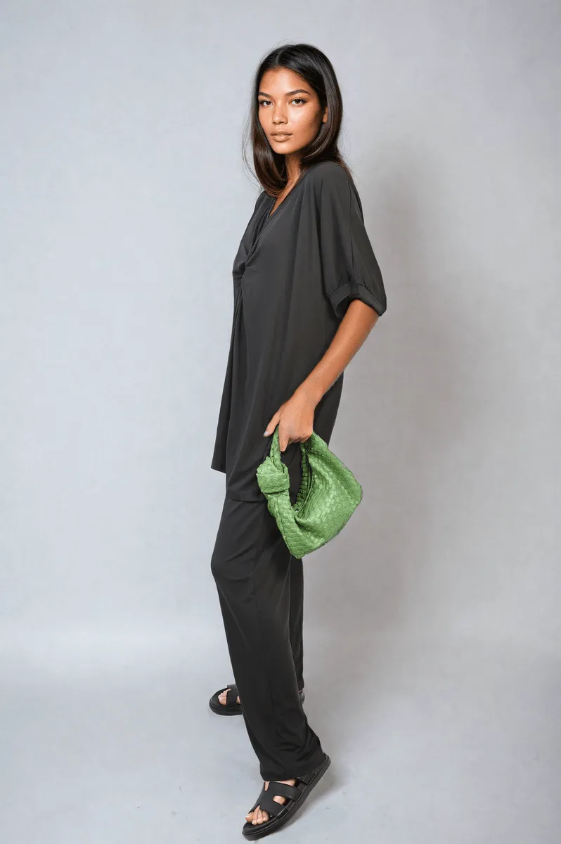 Twist Front Plunge Neckline Top and Trouser Co-ord Set sold by Beagle Boutique product image thumbnail 4