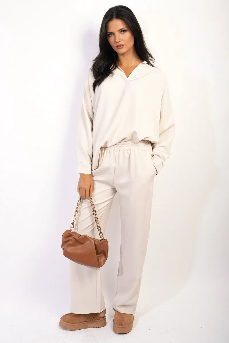 V-neck Long Sleeve Top and Wide Leg Trousers Co-ord Set sold by Beagle Boutique product image thumbnail 5