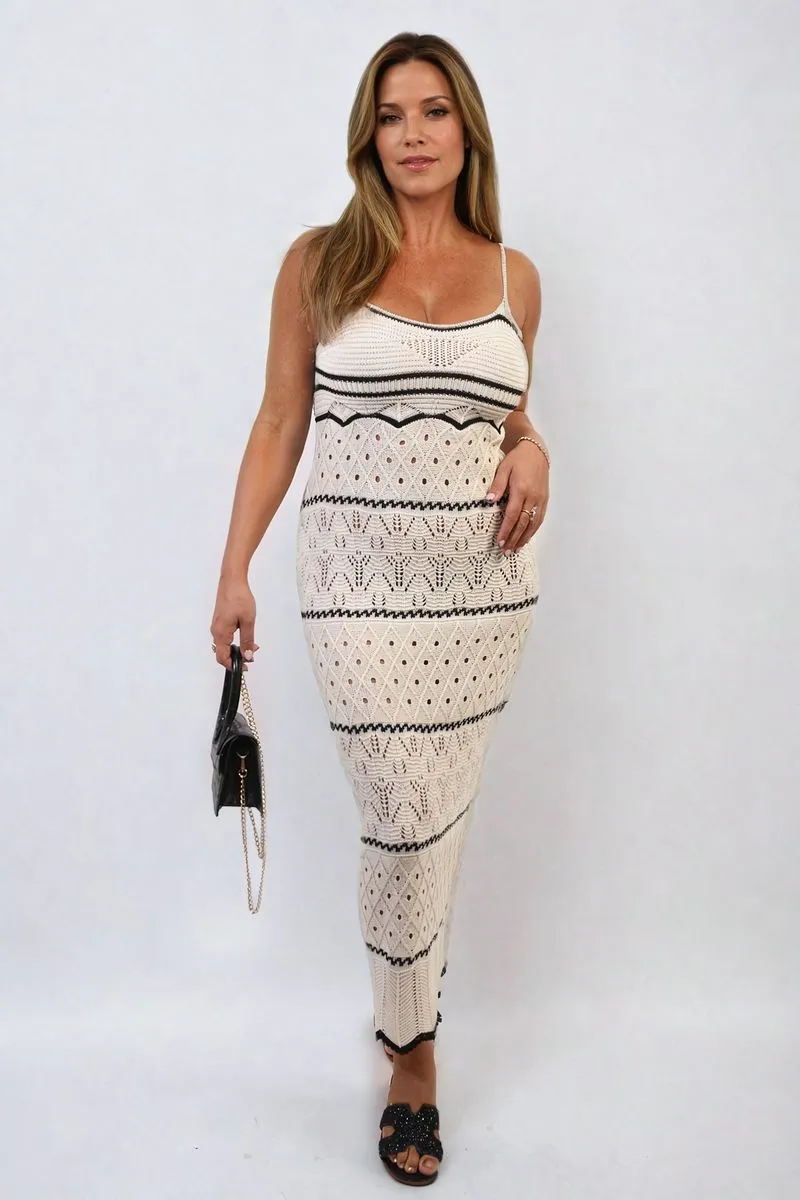 Strappy Long Knitted Stripe Cami Dress sold by Beagle Boutique product image thumbnail 4