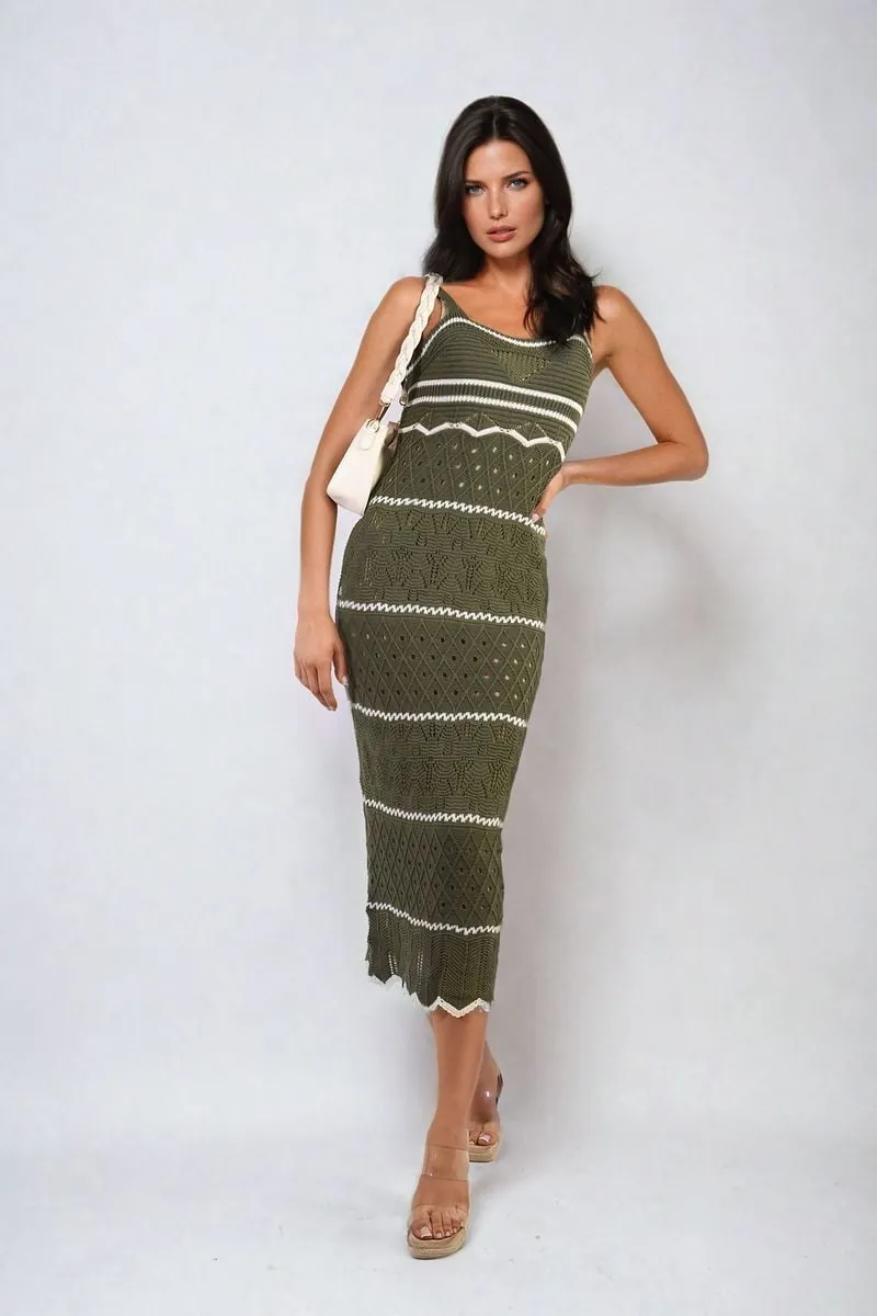 Strappy Long Knitted Stripe Cami Dress sold by Beagle Boutique product image thumbnail 2
