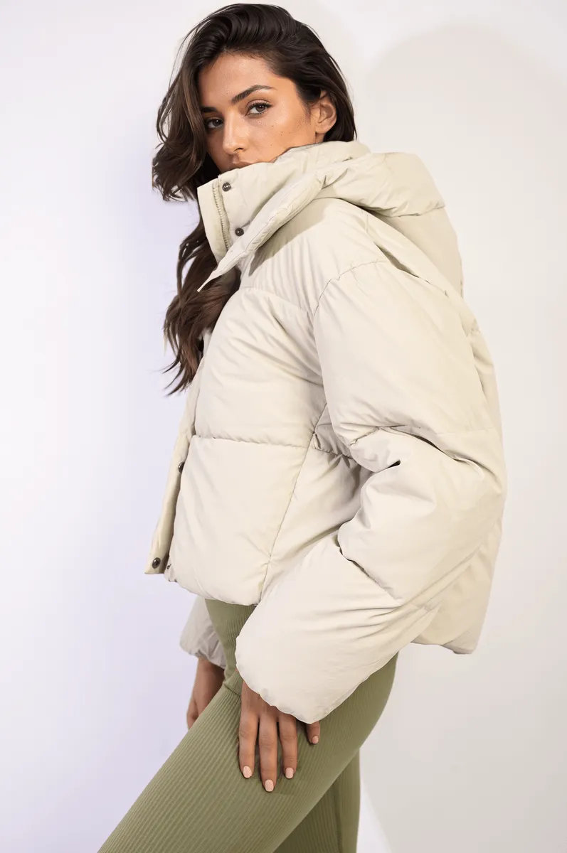 Hooded Puffer Jacket with Snap and Zip Closure sold by Beagle Boutique product image thumbnail 2