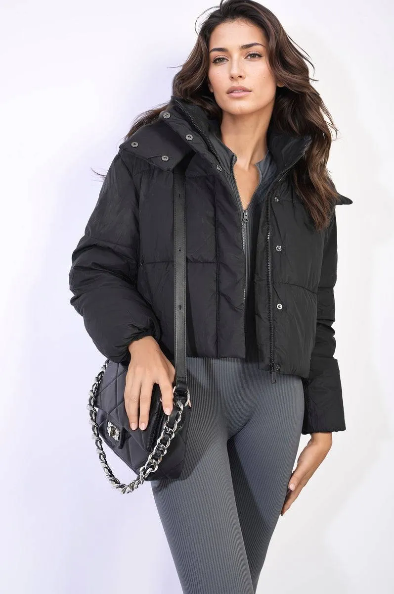 Hooded Puffer Jacket with Snap and Zip Closure sold by Beagle Boutique product image thumbnail 4