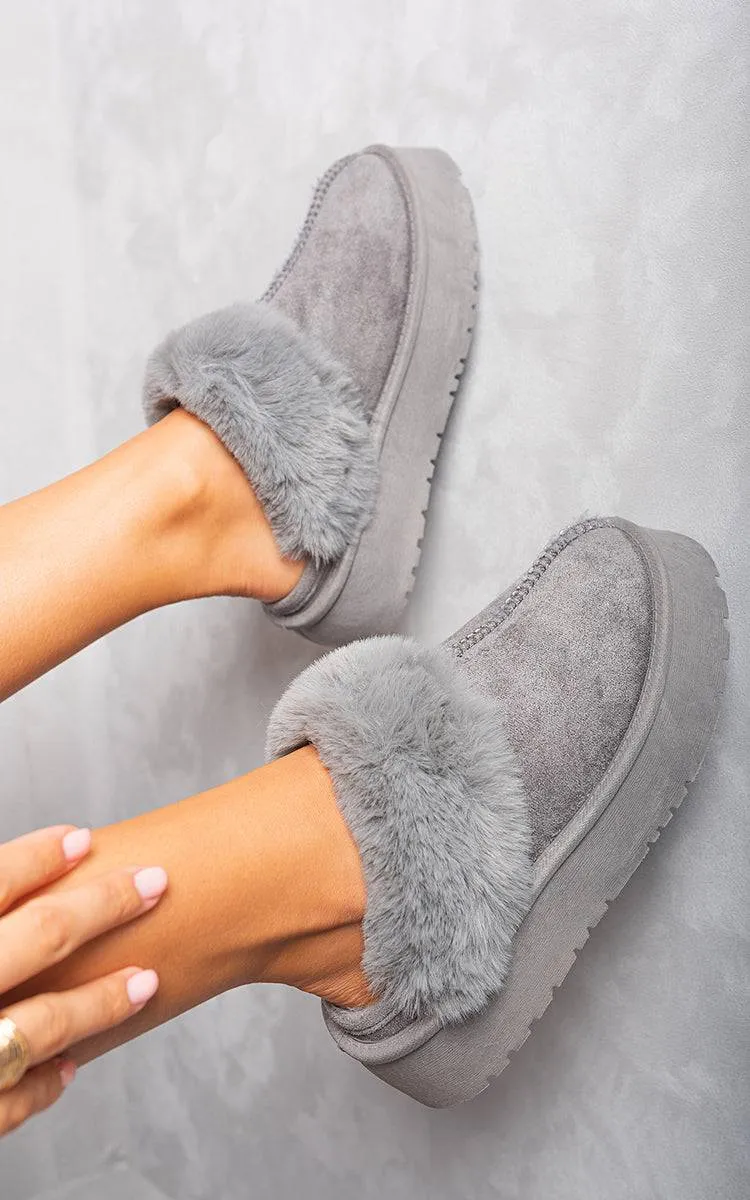 Faux Fur Trim Whisp Chunky Platform Slippers sold by Beagle Boutique product image thumbnail 2