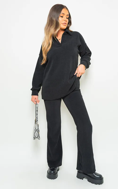 Collared Long Sleeve & Trouser Co-ord Set sold by Beagle Boutique