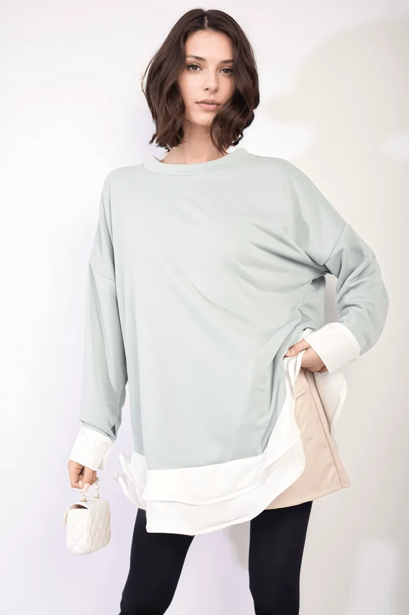 Contrast Ruffled Hem Top sold by Beagle Boutique product image thumbnail 2