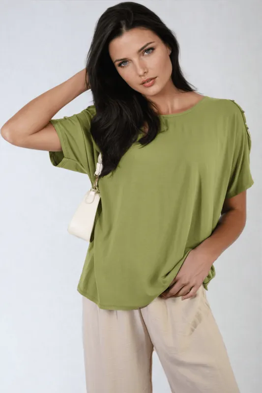 Pearl Cold Shoulder Top sold by Beagle Boutique