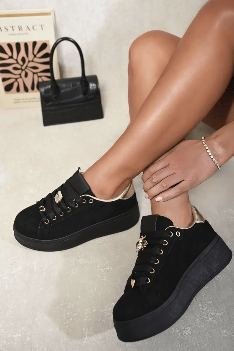 Lace Up Platform Trainers With Decorative Details sold by Beagle Boutique