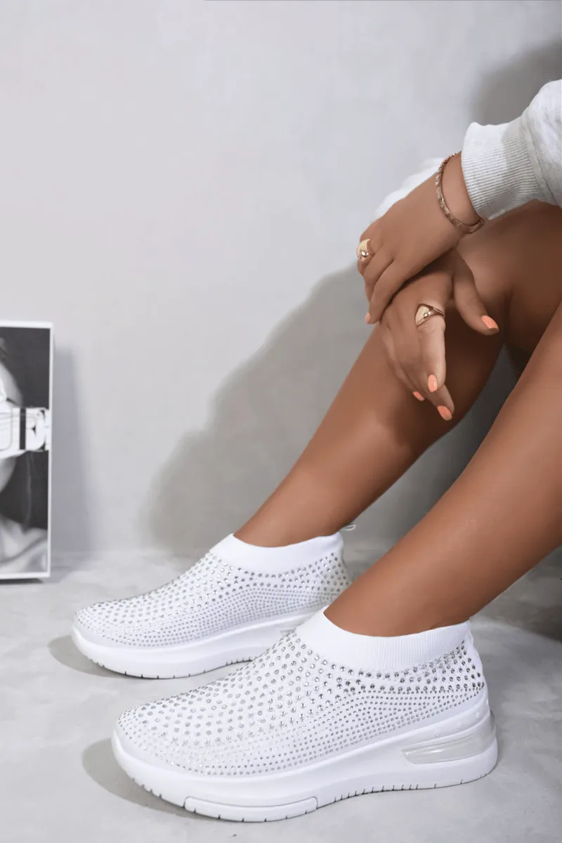 Rhinestone Decor Slip On Sock Trainers sold by Beagle Boutique product image thumbnail 3