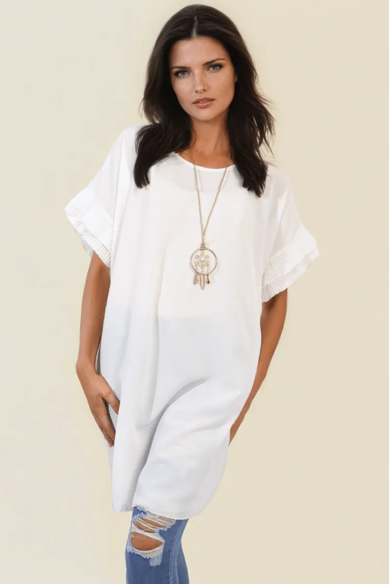 Ruffled Sleeve Mini Dress sold by Beagle Boutique