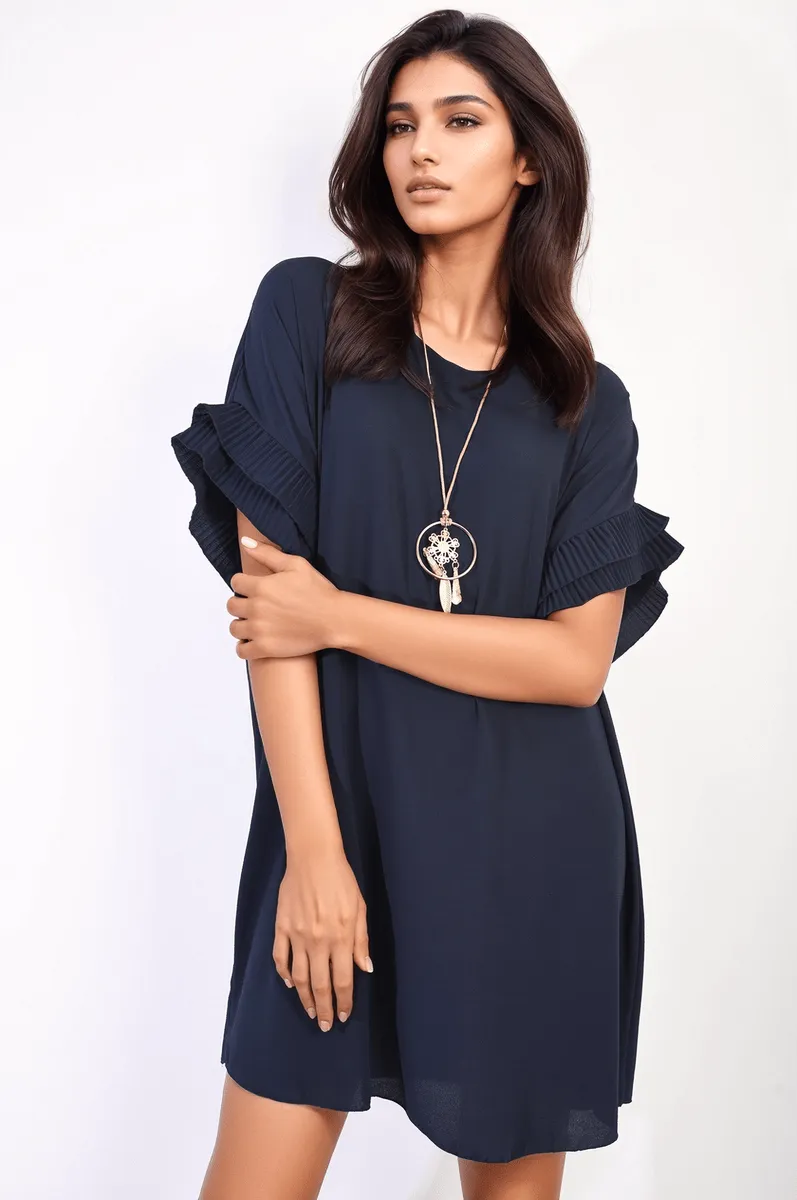 Ruffled Sleeve Mini Dress sold by Beagle Boutique product image thumbnail 5