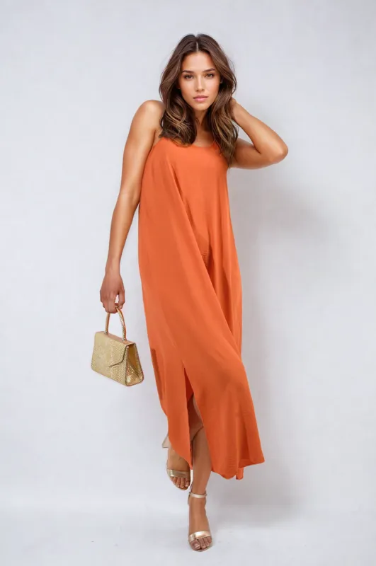 Spaghetti Strap Side Slit Maxi Dress sold by Beagle Boutique