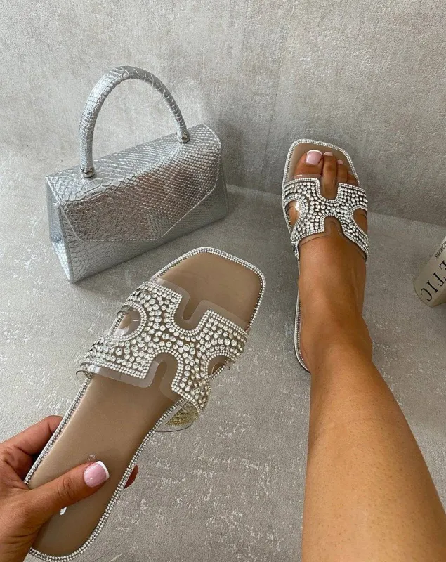 Embellished Cut Out Strap Flat Sandals sold by Beagle Boutique