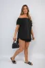 Cinched Sleeve Off Shoulder Top sold by Beagle Boutique