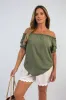 Cinched Sleeve Off Shoulder Top sold by Beagle Boutique