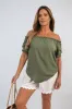 Cinched Sleeve Off Shoulder Top sold by Beagle Boutique