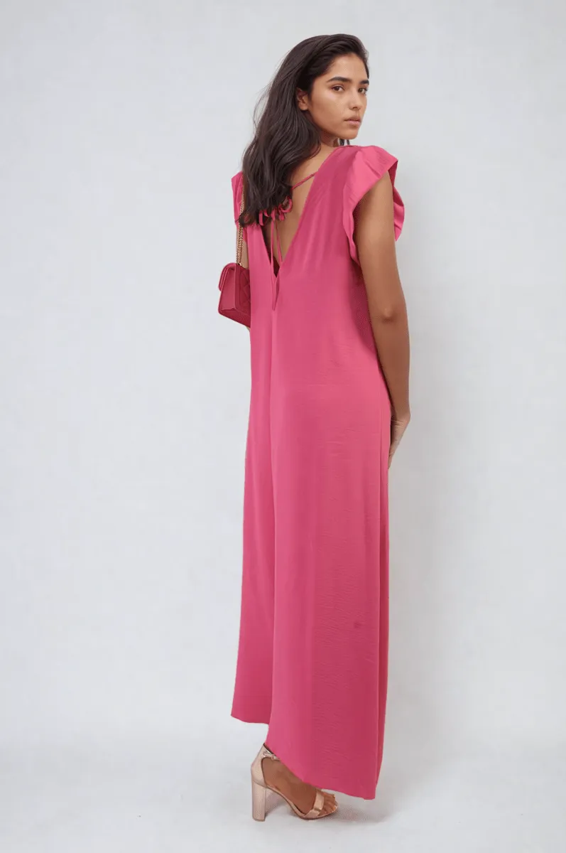 Ruffle Sleeve V-Neck Loose Waist Wide Leg Jumpsuit sold by Beagle Boutique product image thumbnail 2