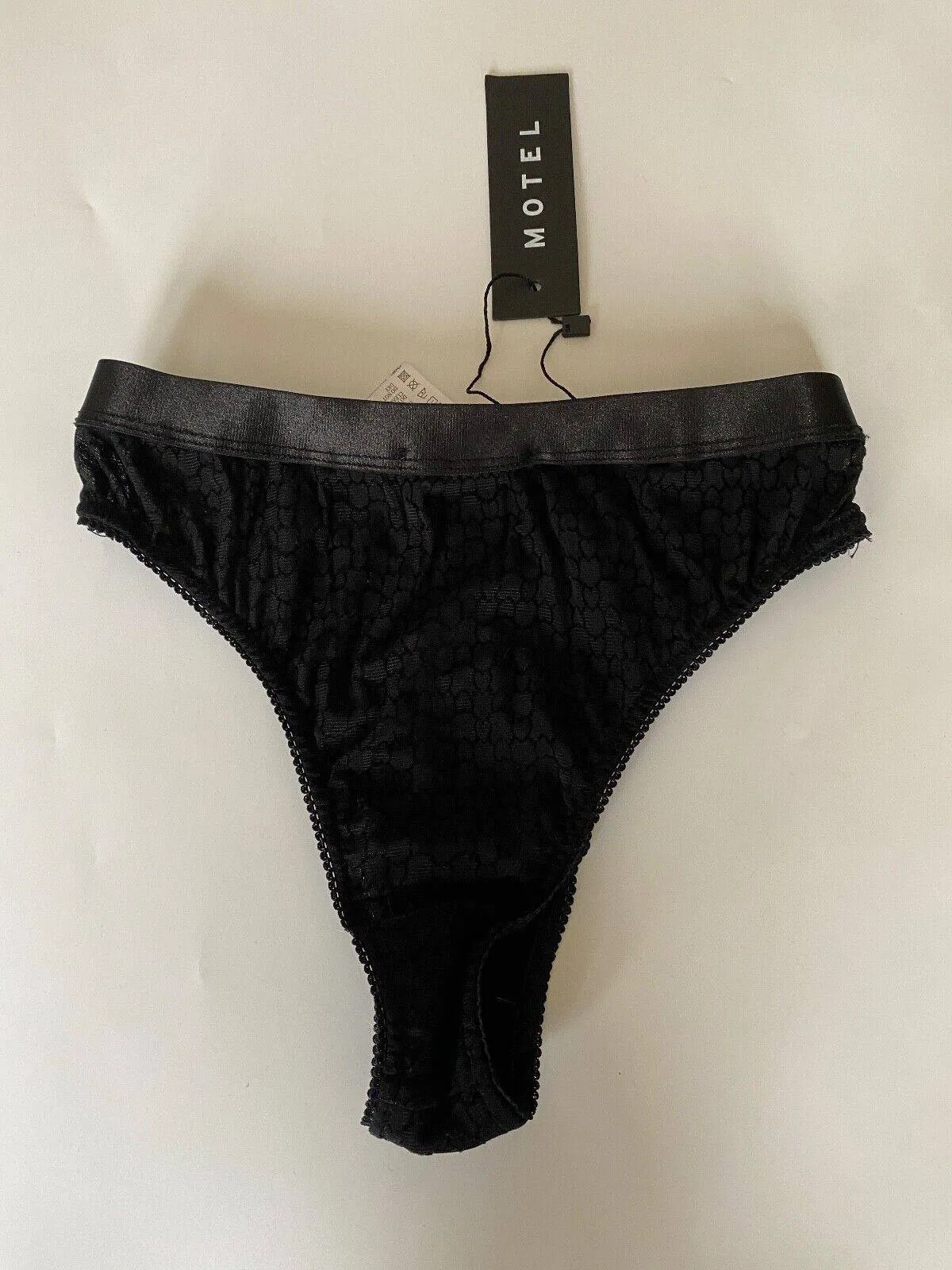 MOTEL Naw Briefs Black Heart Flock Size XS Lace sold by Beagle Boutique product image thumbnail 4