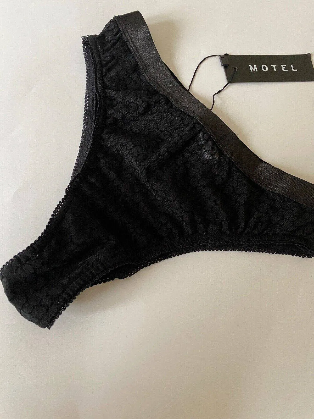 MOTEL Naw Briefs Black Heart Flock Size XS Lace sold by Beagle Boutique product image thumbnail 3