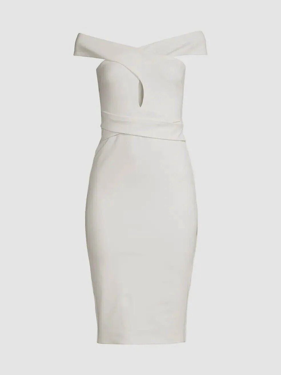 Lavish Alice Off The Shoulder Wrap Ponte Dress in White Size 8 sold by Beagle Boutique
