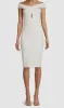 Lavish Alice Off The Shoulder Wrap Ponte Dress in White Size 8 sold by Beagle Boutique