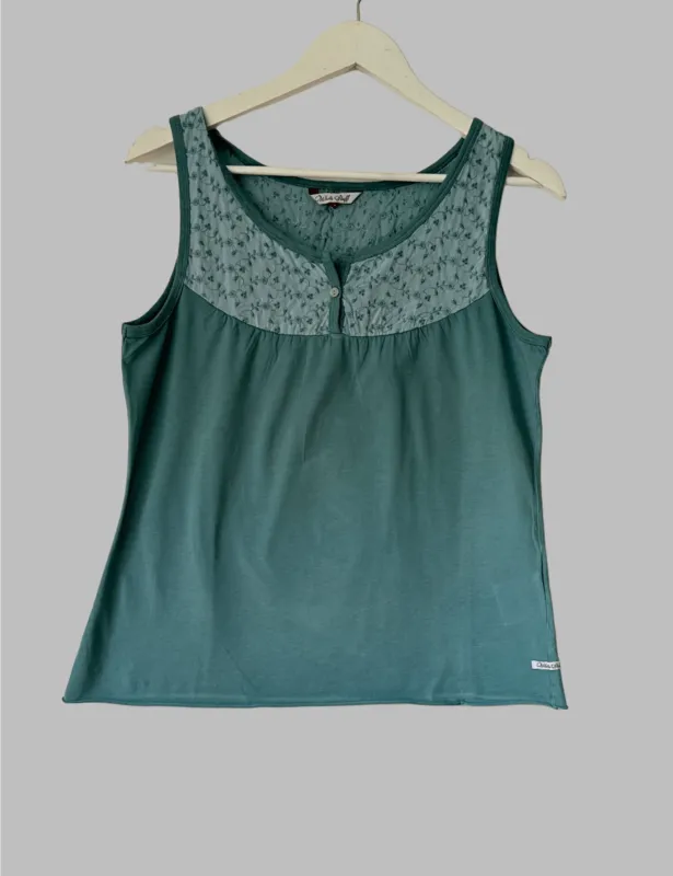 White Stuff Teal Cotton Sleeveless Vest Top Broderie Lace Sizes 8, 10, 12, 14 sold by Beagle Boutique