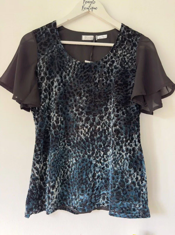 Nightingales Lined Top Size 10 Mesh Sleeves Velvet Textured sold by Beagle Boutique