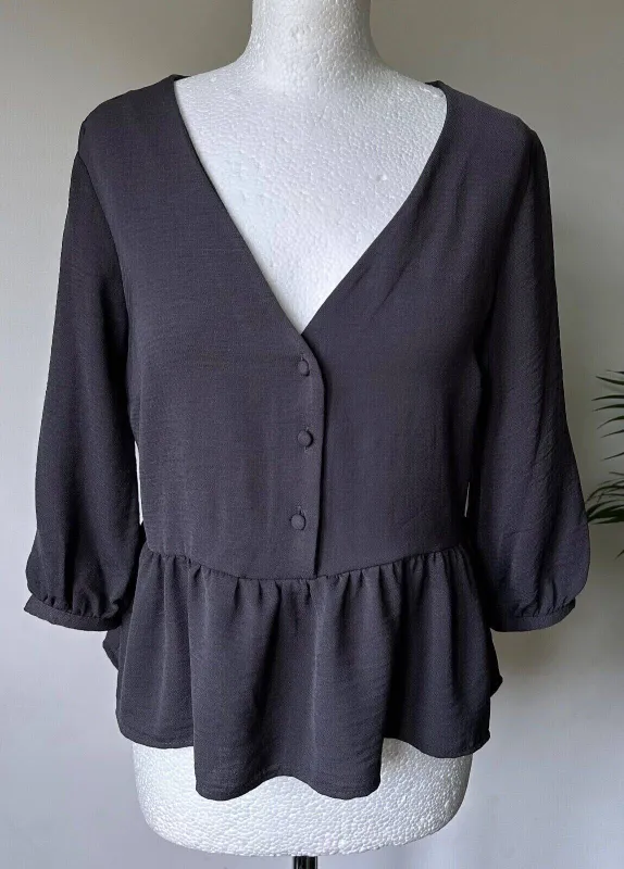New Look Peplum Blouse Sizes 8 10 12 14 16 Grey or Yellow sold by Beagle Boutique