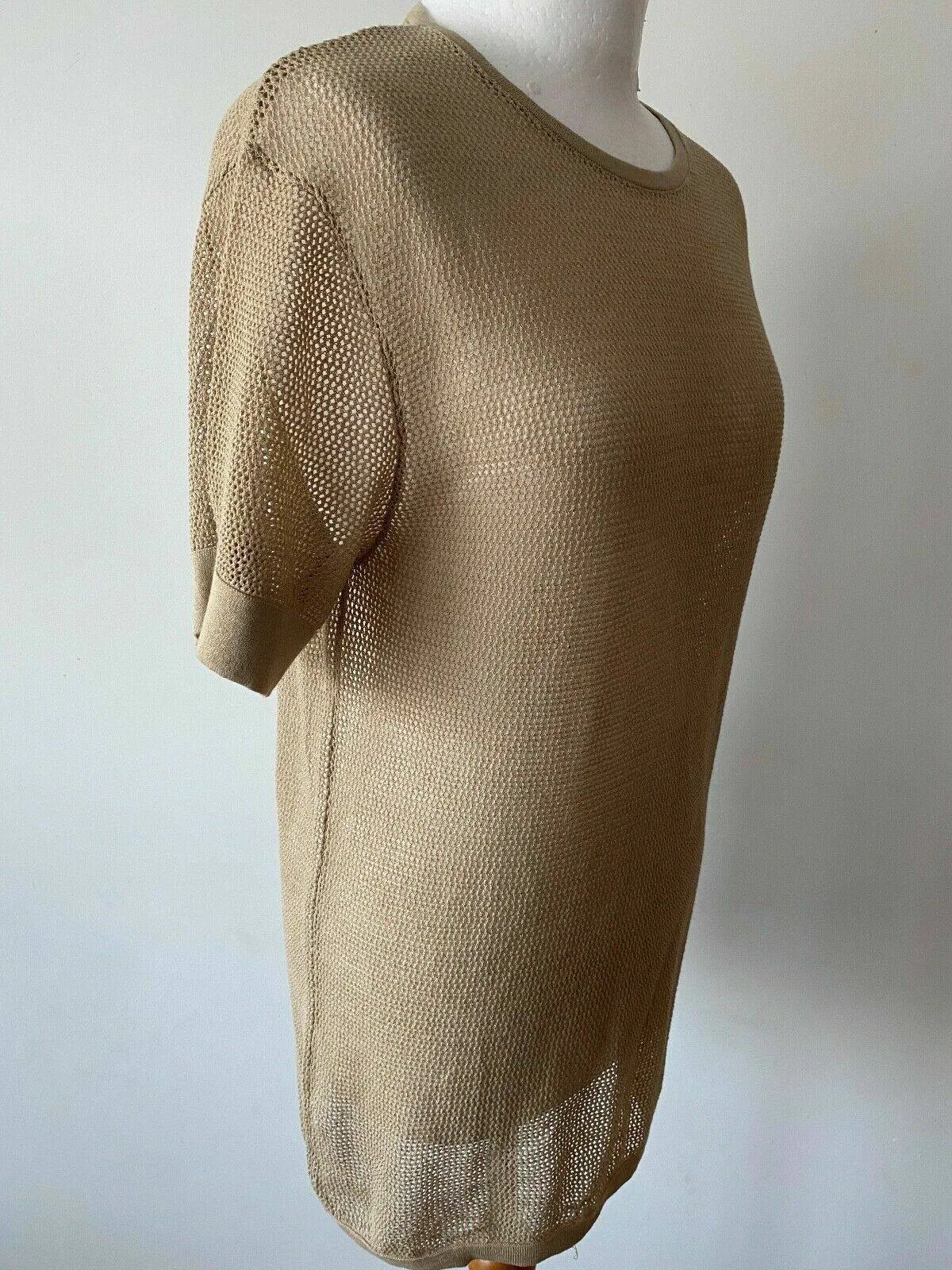 Ex High St Fishnet Type Tee Beige Size M 10 - 12 sold by Beagle Boutique product image thumbnail 4