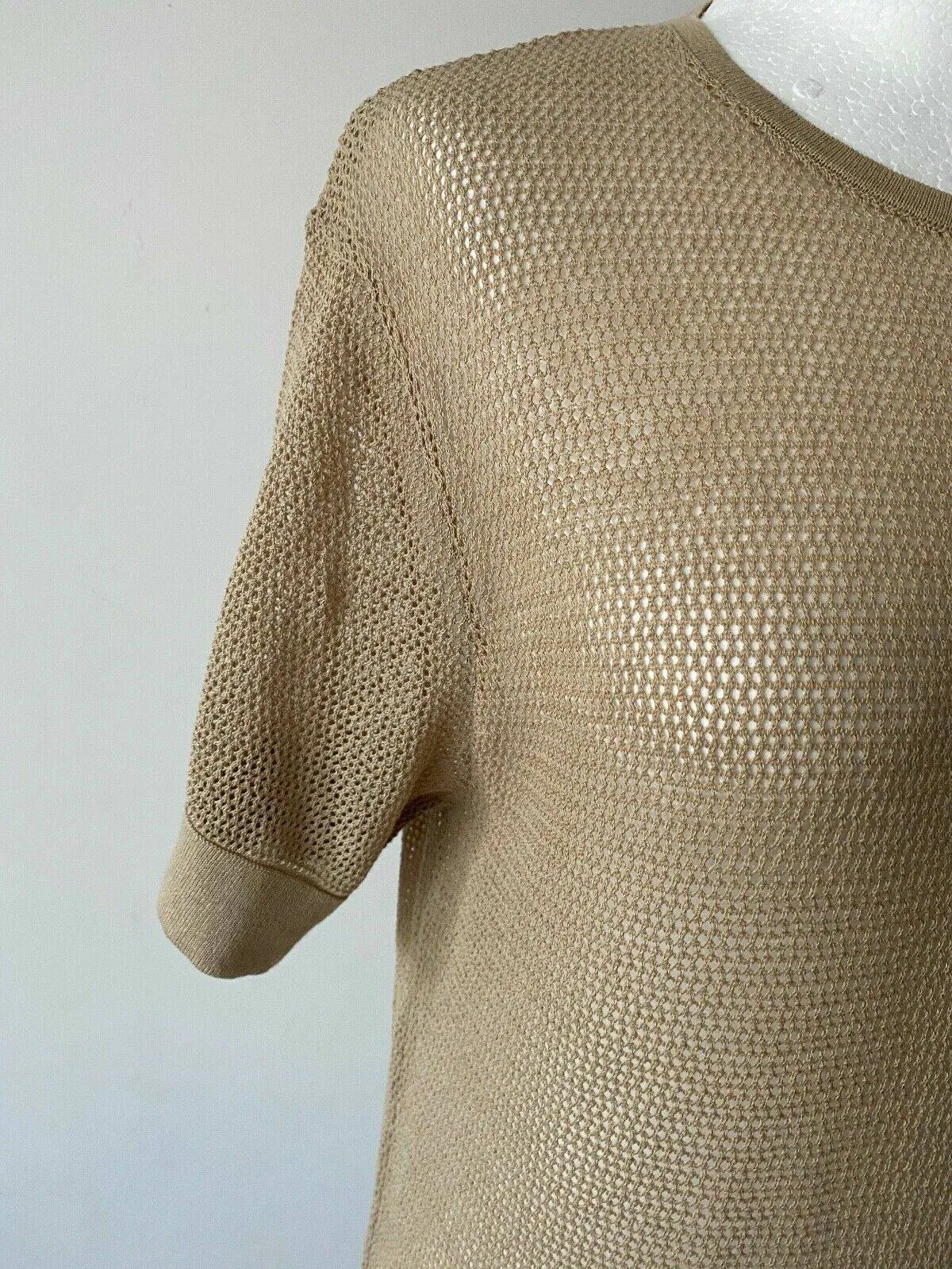 Ex High St Fishnet Type Tee Beige Size M 10 - 12 sold by Beagle Boutique product image thumbnail 2