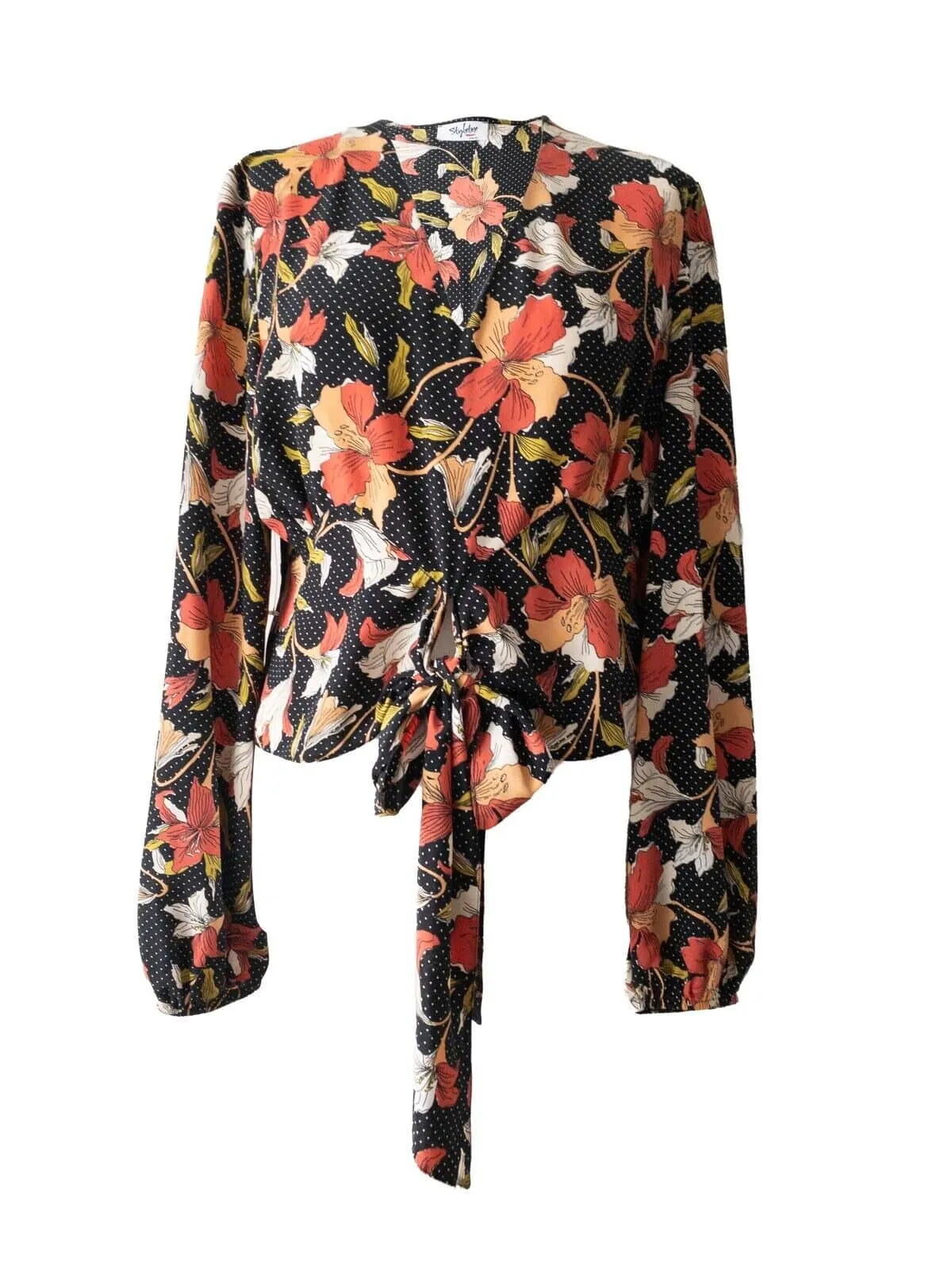 Floral Polka Dot Tie Front Blouse Size 10 sold by Beagle Boutique