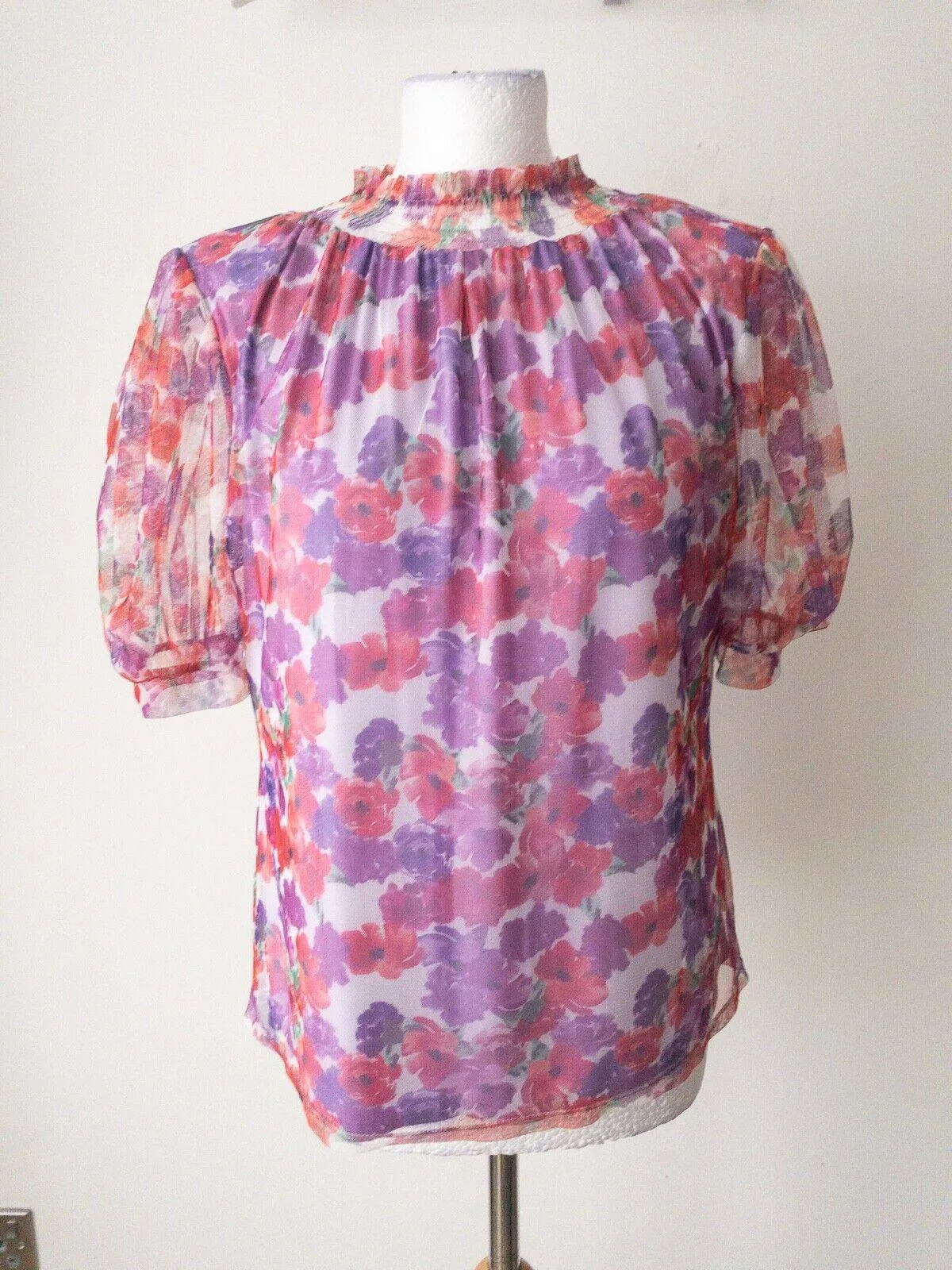 Floral Mesh Layered Pink Purple Floral Size 10 sold by Beagle Boutique product image thumbnail 2
