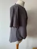 New Look Grey Tie Neck Wrap Blouse Size 8 Draped Short Sleeves sold by Beagle Boutique
