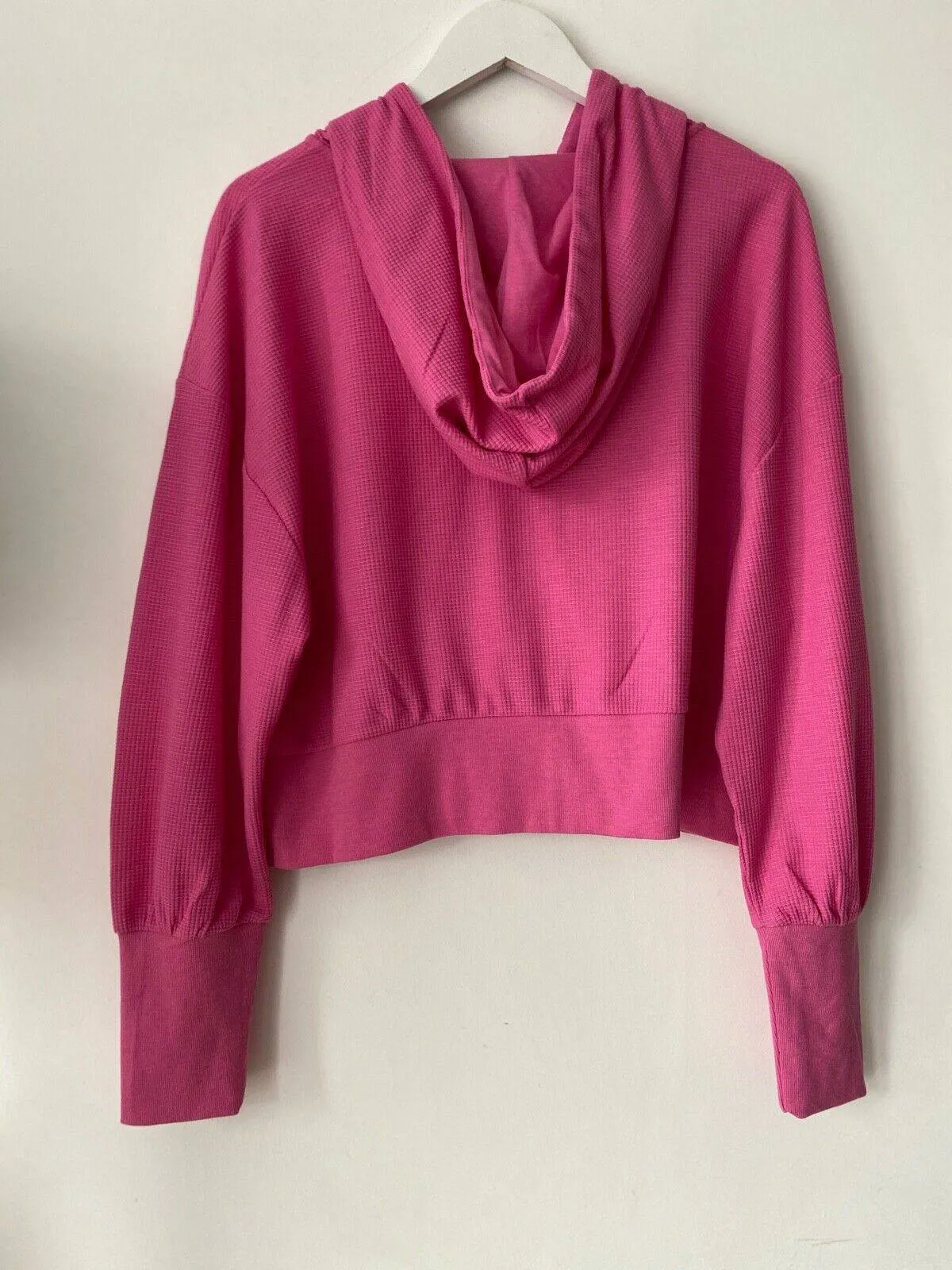 River Island Pink Zip Pink Cuffed Hoodie Size L sold by Beagle Boutique product image thumbnail 4