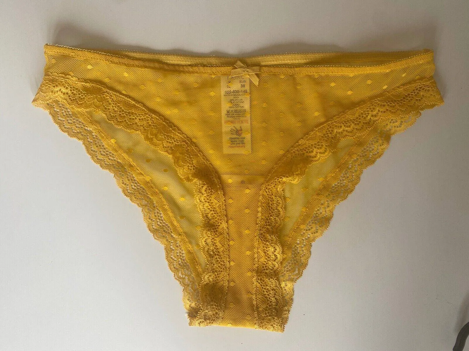 Next Lingerie Lace Mesh Briefs The Brazilian Knickers 6, 10, 12 White or Yellow sold by Beagle Boutique product image thumbnail 2