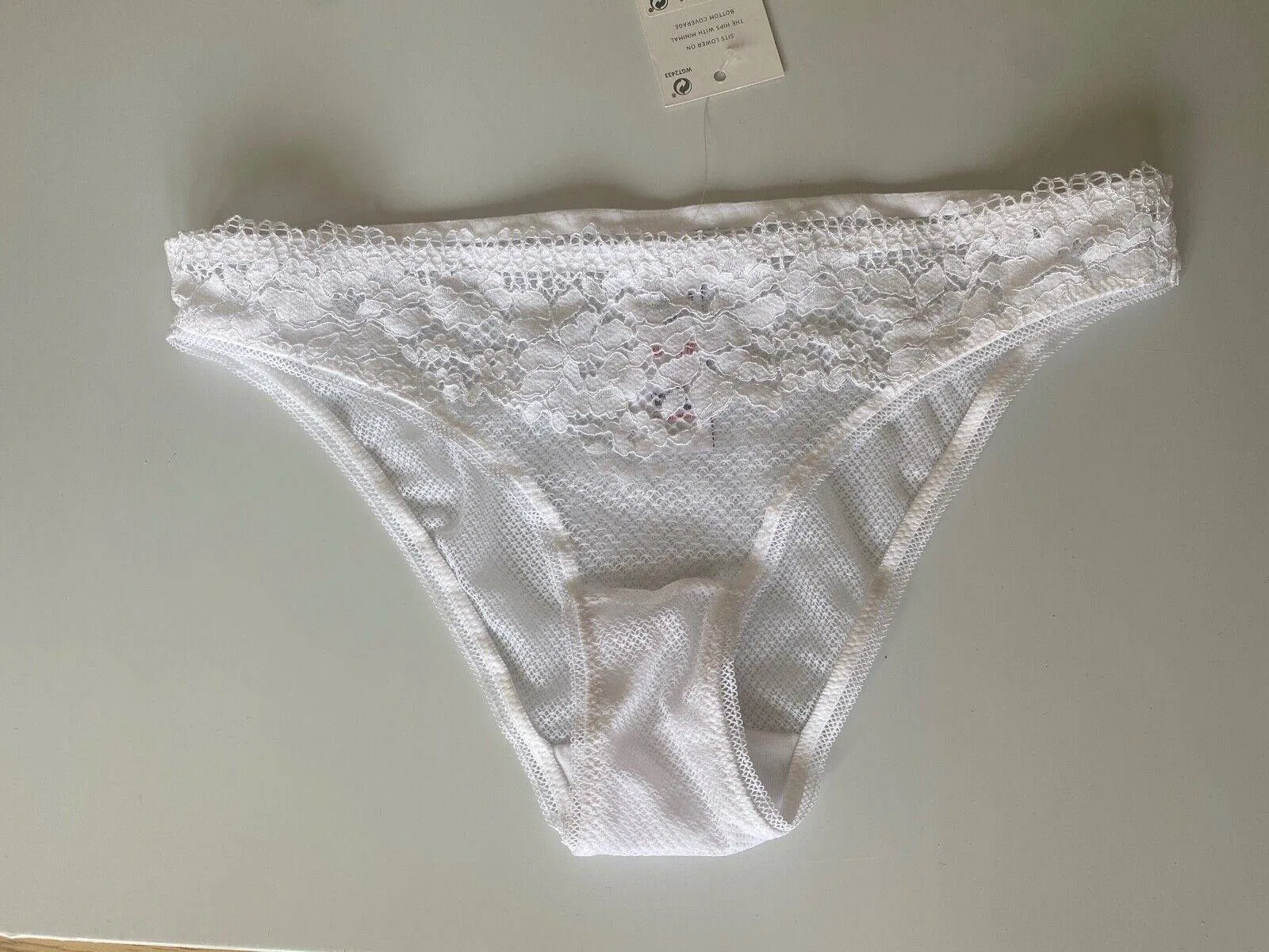 Next Lingerie The Brazilian White Lace Mesh Briefs White 6 8 sold by Beagle Boutique